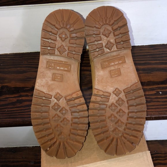 TIMBERLAND PRO Wheat Genuine Leather Premium Waterproof Hiking Boots 6” Sz 12 - Picture 11 of 13